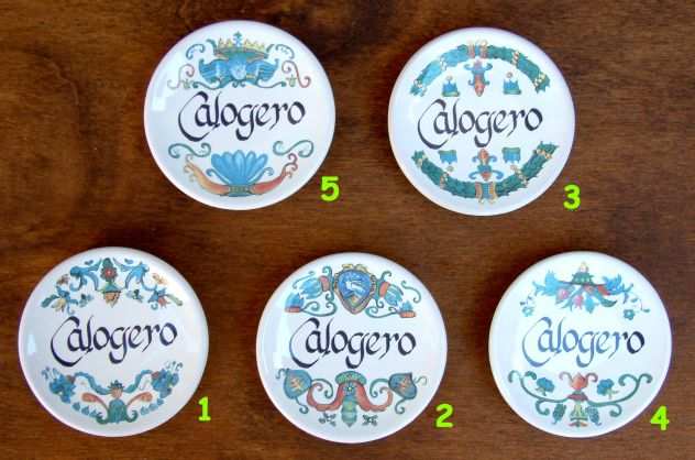 Piattino in ceramica personalizzato con nome Calogero