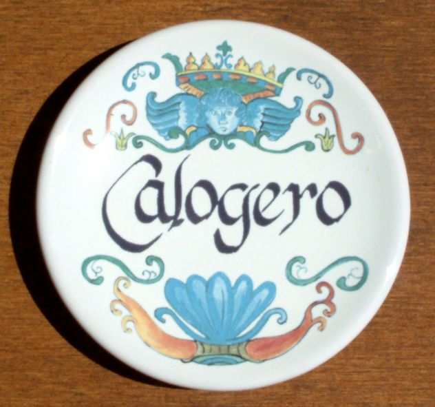 Piattino in ceramica personalizzato con nome Calogero