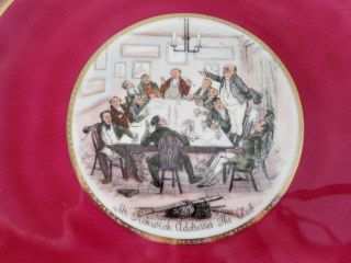 Piatto antico da collezione CLUB PICKWICK in porcellana dipinta a mano