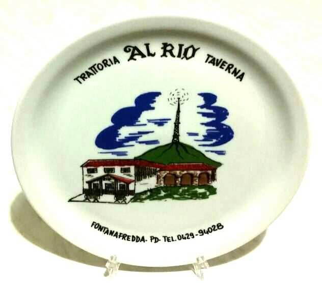 Piatto in porcellana Maxima Trattoria Al Rio Taverna - Fontanafredda - PD nuovo