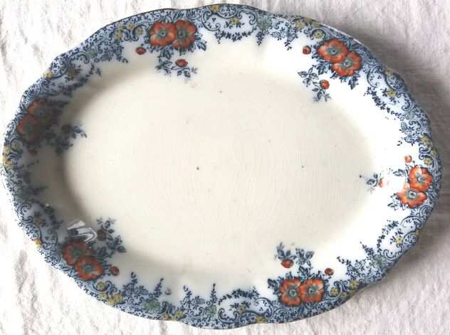 Piatto ovale porcellana-cm.37-Lab. Dura Ware Lichfield-1960 ca-