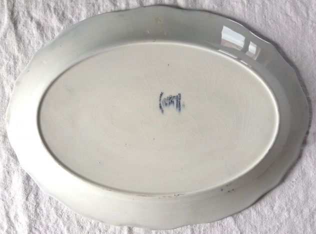 Piatto ovale porcellana-cm.37-Lab. Dura Ware Lichfield-1960 ca-
