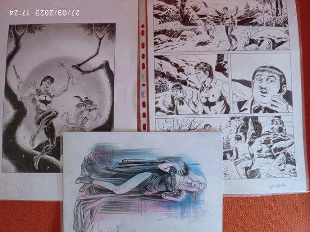 Piccinelli  Raimondo  Della Monica 2x Tavole originali  2x illustrazioni - Zagor