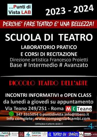 PICCOLO TEATRO DELLARTE - SCUOLA DI TEATRO Corsi 2023-24