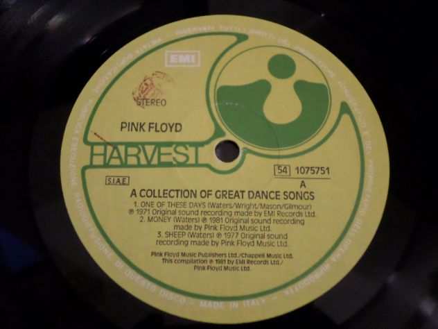 PINK FLOYD - A Collection Of Great Dance Songs - LP  33 giri Rare yellow label
