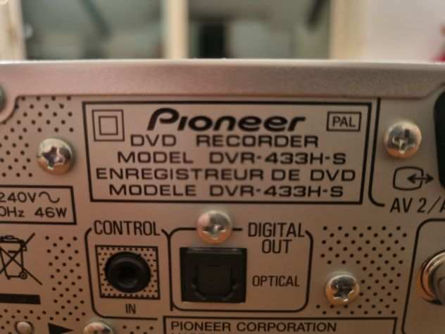 Pioneer DVR-433H-S LettoreRegistratore DVD 80GB.