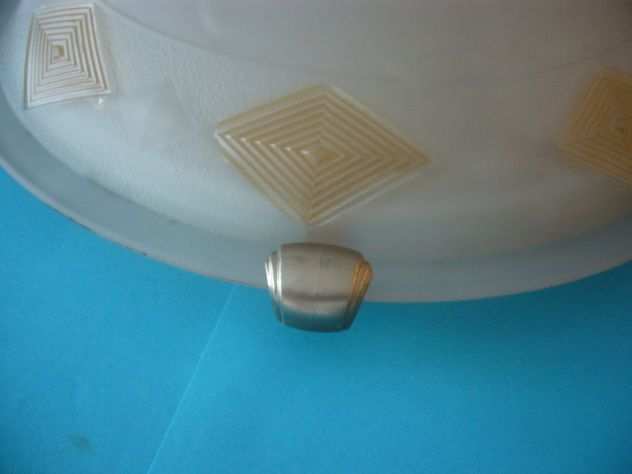 Plafoniera applique rotonda con vetro satinato beige diam 30
