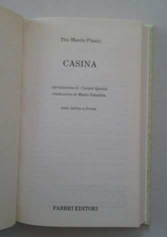 PLAUTO - Casina