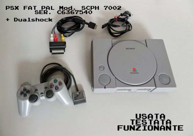 Playstation Anno 1998 PSX FAT PAL Mod. SCPH 7002 Ser.C6367540 CON MODIF.