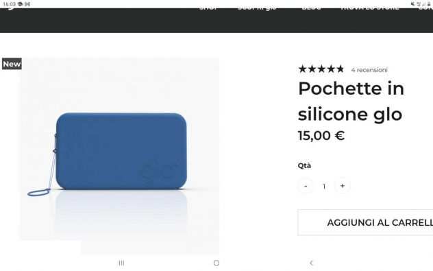 Pochette azzurra in silicone per glo hyper