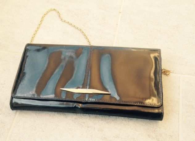 Pochette nera laccata - vintage