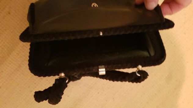 Pochette nera vera pelle vintage anni 60