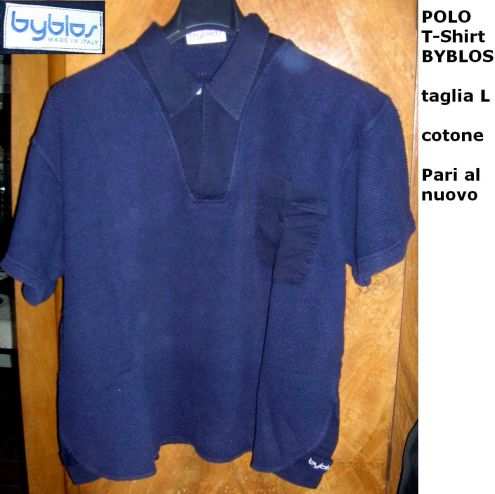Polo T-Shirt BYBLOS taglia L cotone Elegante sportiva raffianta .