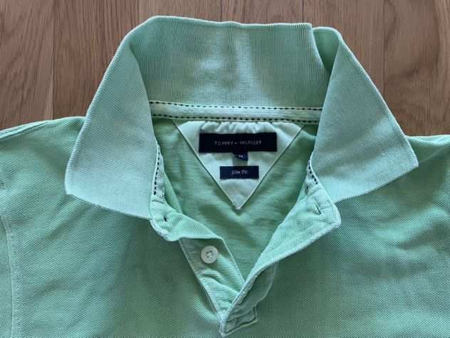 Polo Tommy Hilfiger, colore verde acido, taglia M, VINTAGE