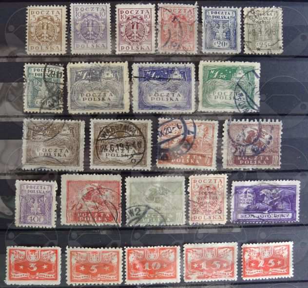 POLONIA 1919-1978 Lotto di 129 francobolli
