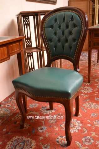 Poltrona-sedia da scrivania in noce stile Luigi XV