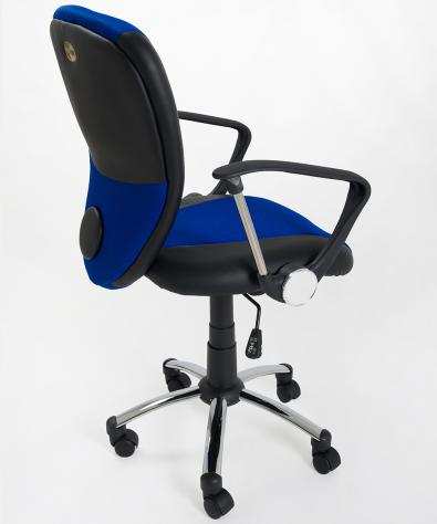 POLTRONA UFFICIO ERGONOMICA GIREVOLE IN MESHECOPELLE NERO BLU - DIREZIONALE MODELLO SMART - NUOVA