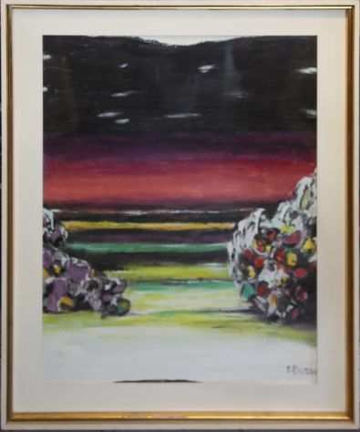 Pompeo Borra pittore quadro olio su tela Composizione