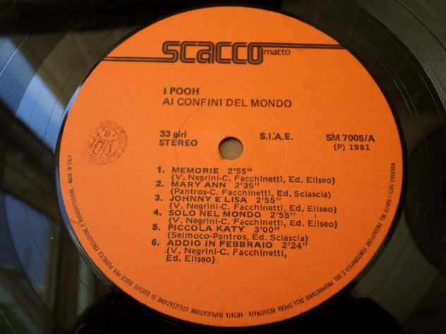 POOH - Ai Confini del Mondo - LP  33 giri Scaccomatto 1981 Italy