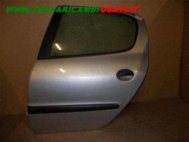 PORTA POST.S. ARGENTO PEUGEOT 206 (T1) 3 porte  5 porte  CC Carrozzeria Lamierati esterni Porte Porta post. sx. PEUGEOT - 206 3 porte  5 porte