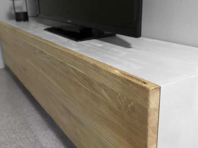 Porta tv a parete in legno di pino. Cod 12048
