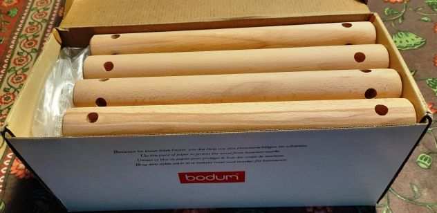 portabottiglie in legno ditta bodum nuovo con scatola