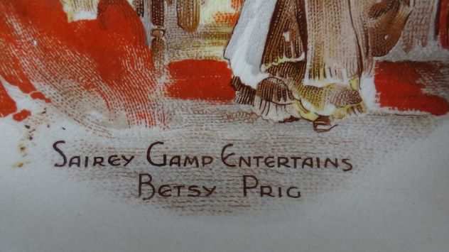 Portacenere ceramica Sandland Ware quot Sairey Gamp entertains Betsy Prigquot-England