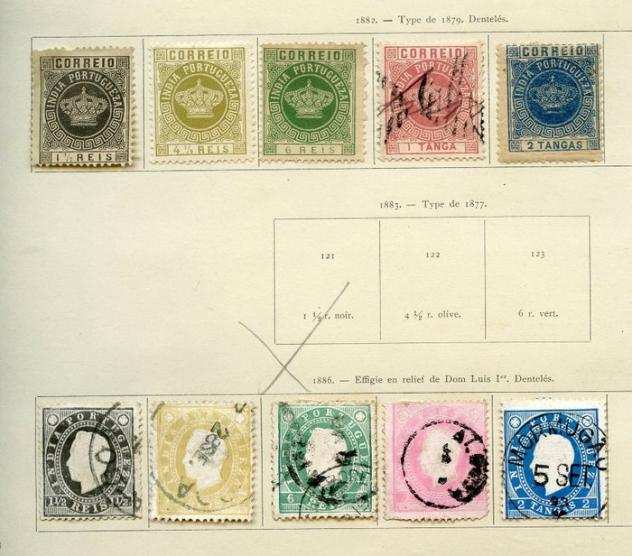 Portogallo e colonie 18831920 - Colonie e India portoghese su fogli Yvert