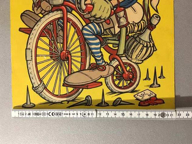 Poster Jacovitti Serie Umoristica Sport Ciclismo del 1966