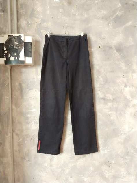 PRADA Pantalone vintage donna nero in cotone con gamba dritta 42