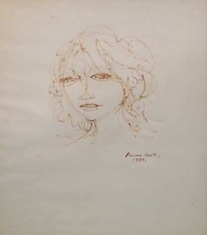 Primo Conti pittore disegno ritratto 1984