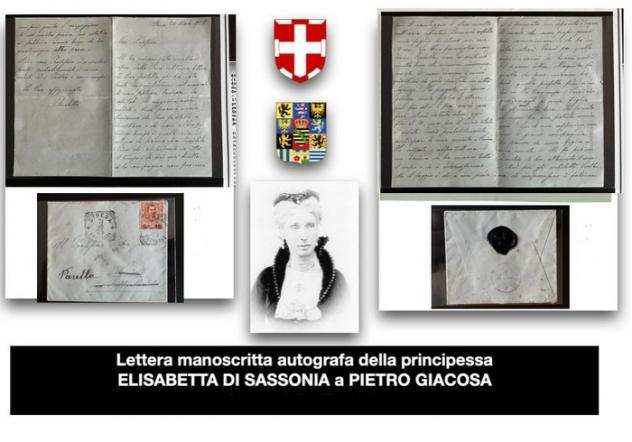 Principessa Elisabetta di Sassonia - Lettera autografa al noto professore Piero Giacosa - 1905