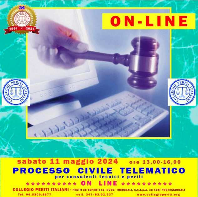 PROCESSO CIVILE TELEMATICO -ON LINE- sabato 11 maggio