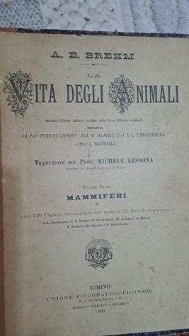 Prof. Pechuel-Loesche  Dott. W. Haacke  Prof. E. L. Taschenburg  Prof. L. Marshall - La vita degli animali - 1893-1907