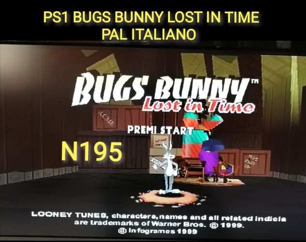 PS1 BUGS BUNNY LOST IN TIME PS1 PS2 PS3 PLAYSTATION 1 2 3 PAL ITALIANO