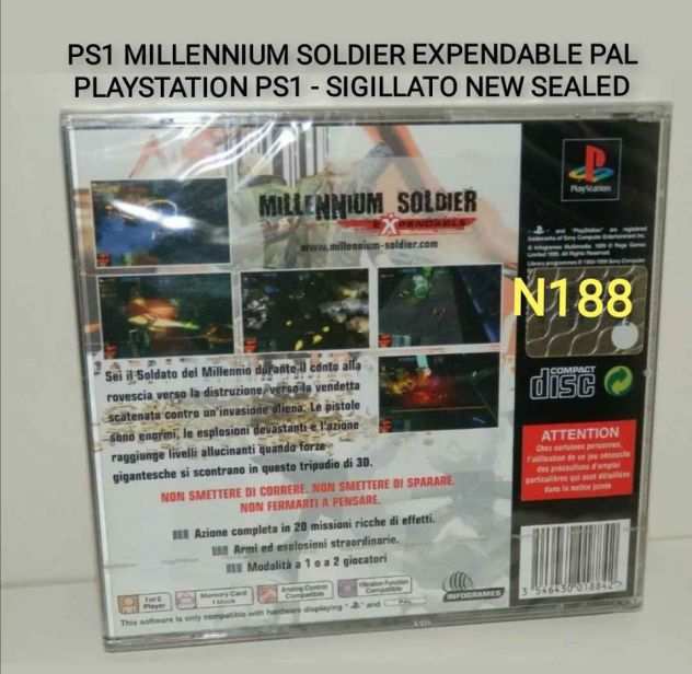 PS1 MILLENNIUM SOLDIER EXPENDABLE PAL RARO SIGILLATO