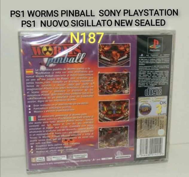 PS1 WORMS PINBALL PAL SIGILLATO RARO