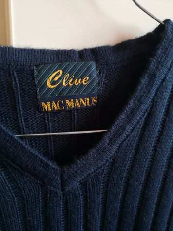 Pullover  Maglione gilet blu scuro da uomo Mac Manus XL