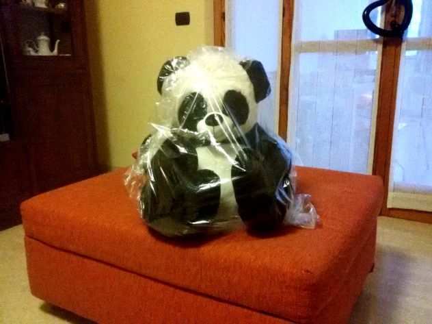 Pupazzo peluche Panda seduto lunghezza 80cm