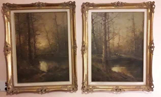 quadri gemelli olio su tela paesaggi