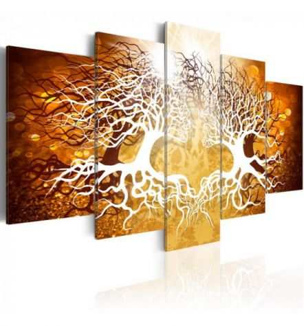 Quadro Alberi Bianchi Su Sfondo Beige 100x50 E 200x100 ARREDALACASA