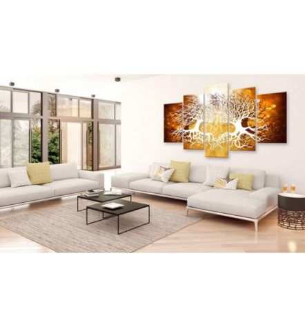 Quadro Alberi Bianchi Su Sfondo Beige 100x50 E 200x100 ARREDALACASA