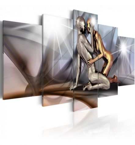 Quadro Bacio Alieno - Silver - 100x50 E 200x100 ARREDALACASA