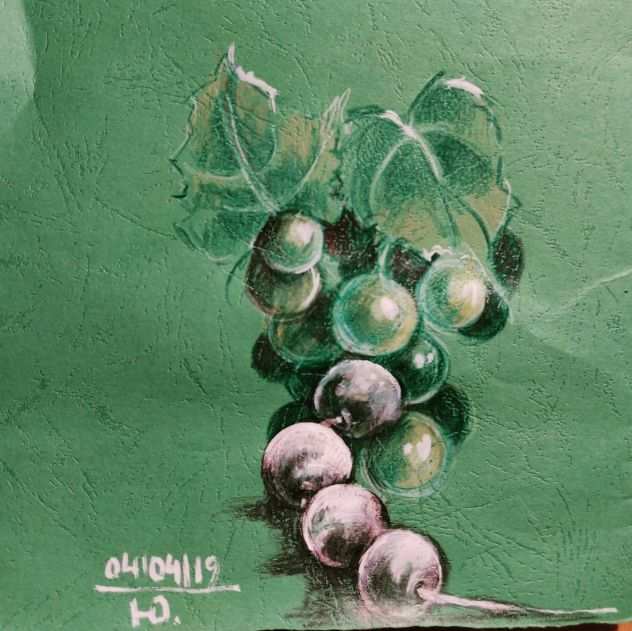 Quadro disegno uva perle cucina salotto studio design Yulia A Korneva Natale
