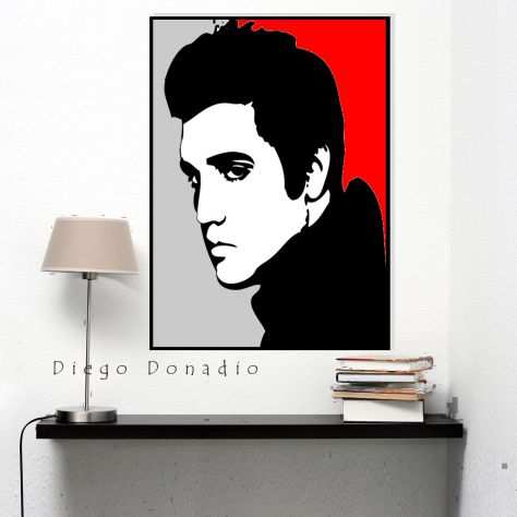 Quadro Elvis Presley dipinto a mano