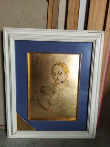 QUADRO, LITOGRAFIA MADONNA CON BAMBINO