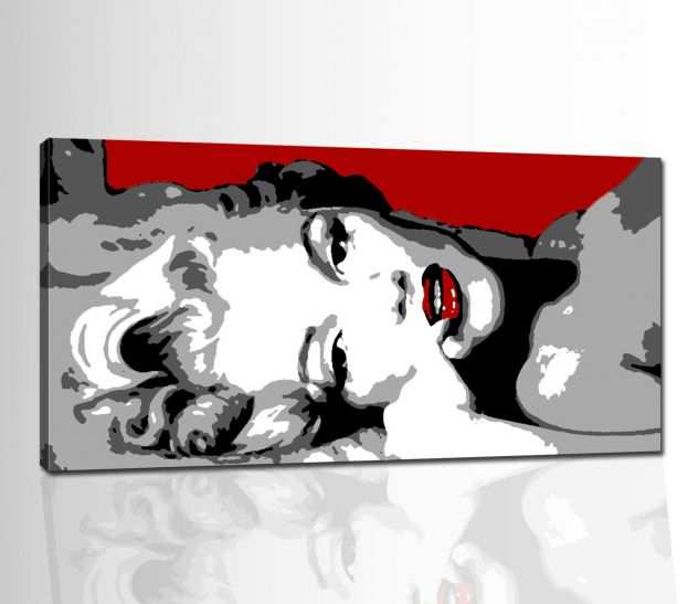 Quadro Marilyn Monroe DIPINTO A MANO su Tela Canvas Arredo Salone Casa Pop Art