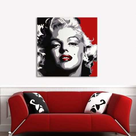 Quadro Marilyn Monroe DIPINTO A MANO su Tela Stile Pop Art per Arredo Casa