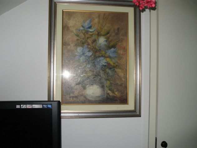 Quadro olio su tela GIANFRANCO FREZZOLINI quotFiori azzurriquot