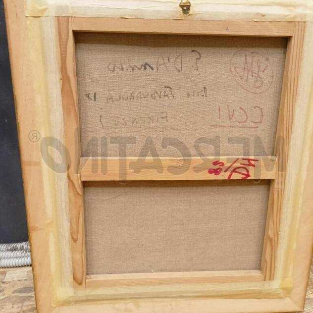 Quadro olio tela natura morta frutta limoni cornice legno e oro